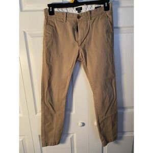 J.CREW Flex Skinny Fit Men's Beige Cotton Twill Stretch Chino Pants 30